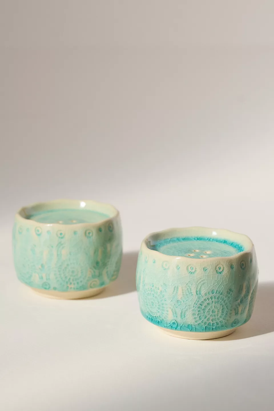 Old Havana Stoneware Salt & Pepper Set - Mint