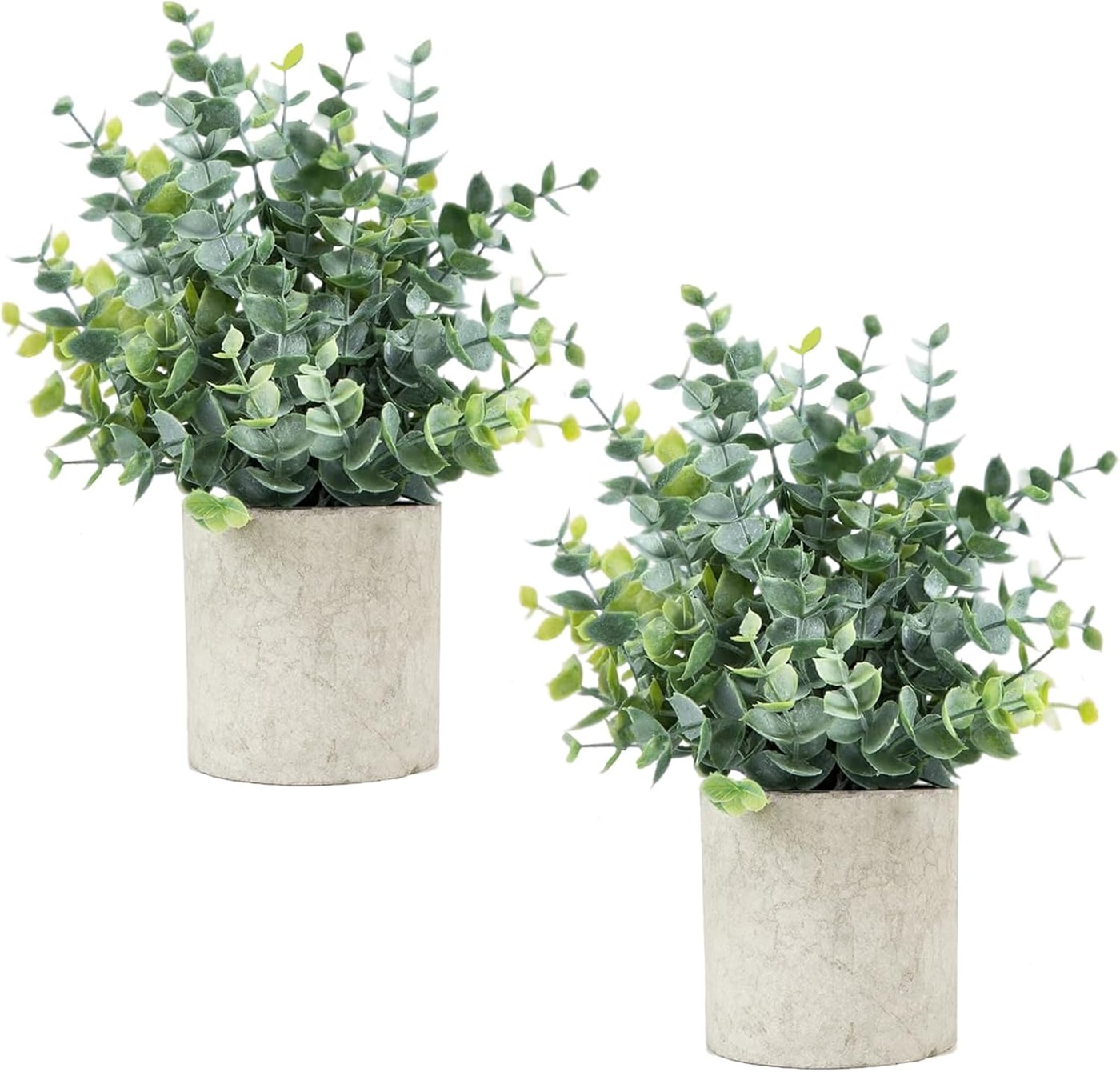 Small Potted Faux Eucalyptus Plant Pair - Sage Green