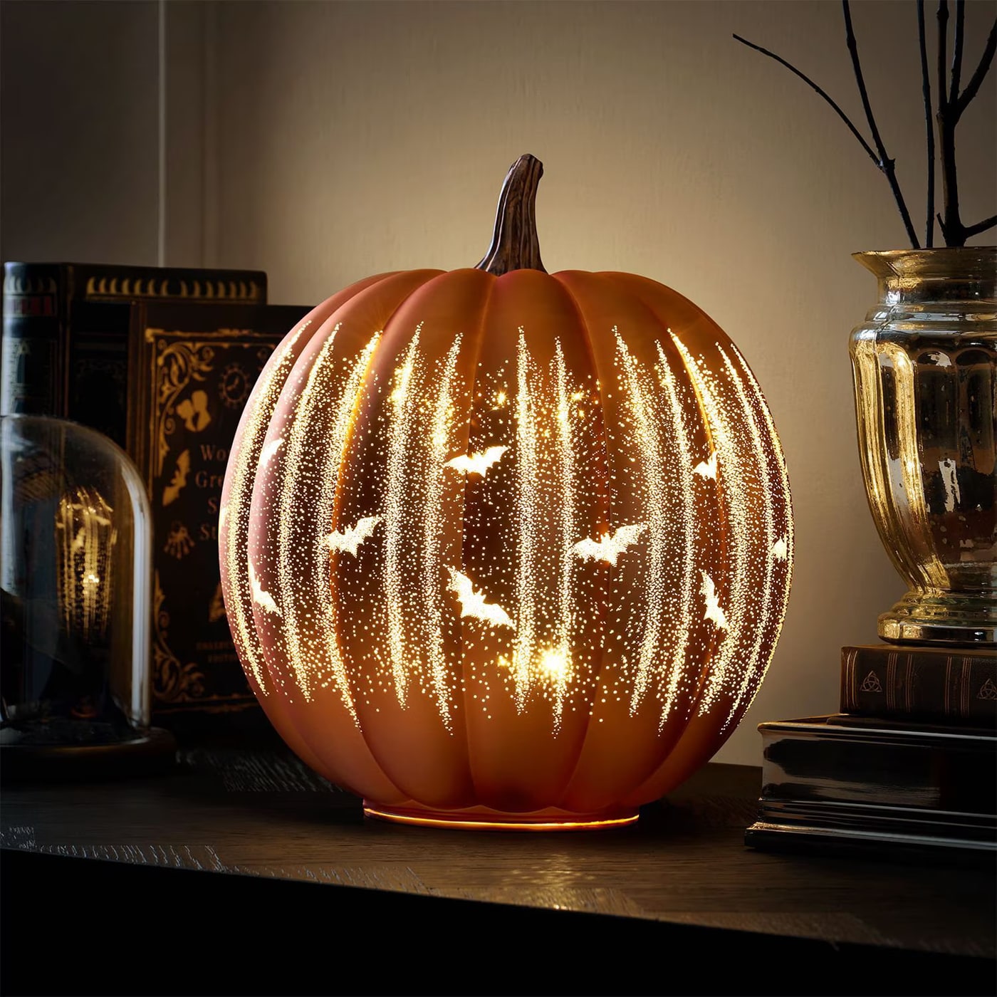 Pre-Lit Rotating Shimmer Pumpkin