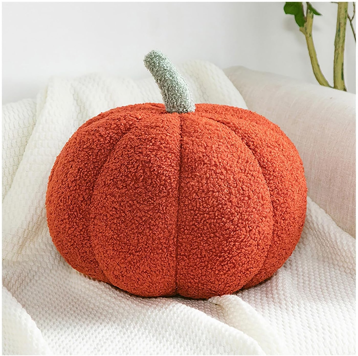 Pumpkin Shaped Throw Pillows for Fall Decor - Yellow