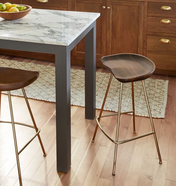 Randle Tractor Counter Stool with Metal Legs - Matte Black / Black Ash