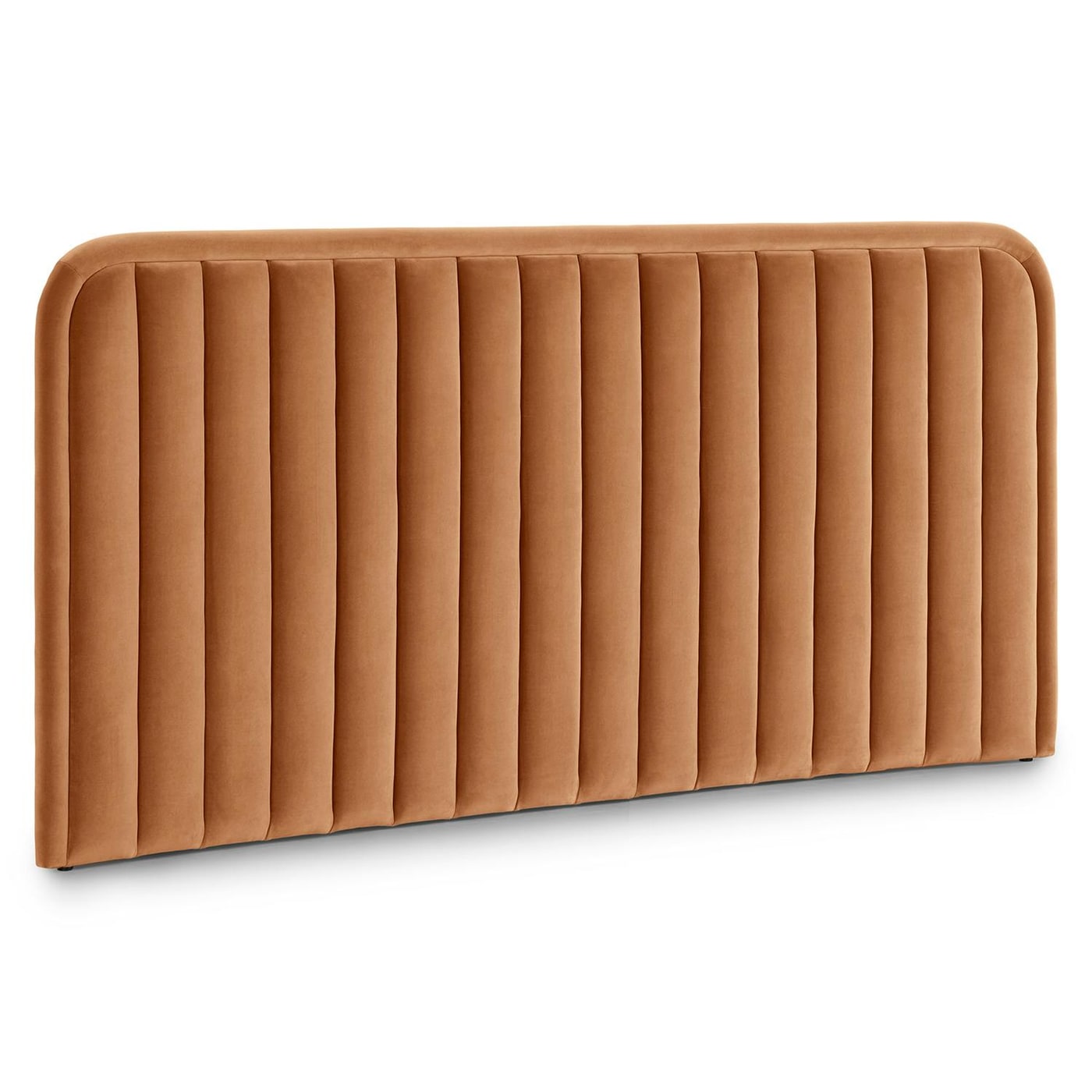 King Channel-Tufted Velvet Headboard - Plush Pacific Rust
