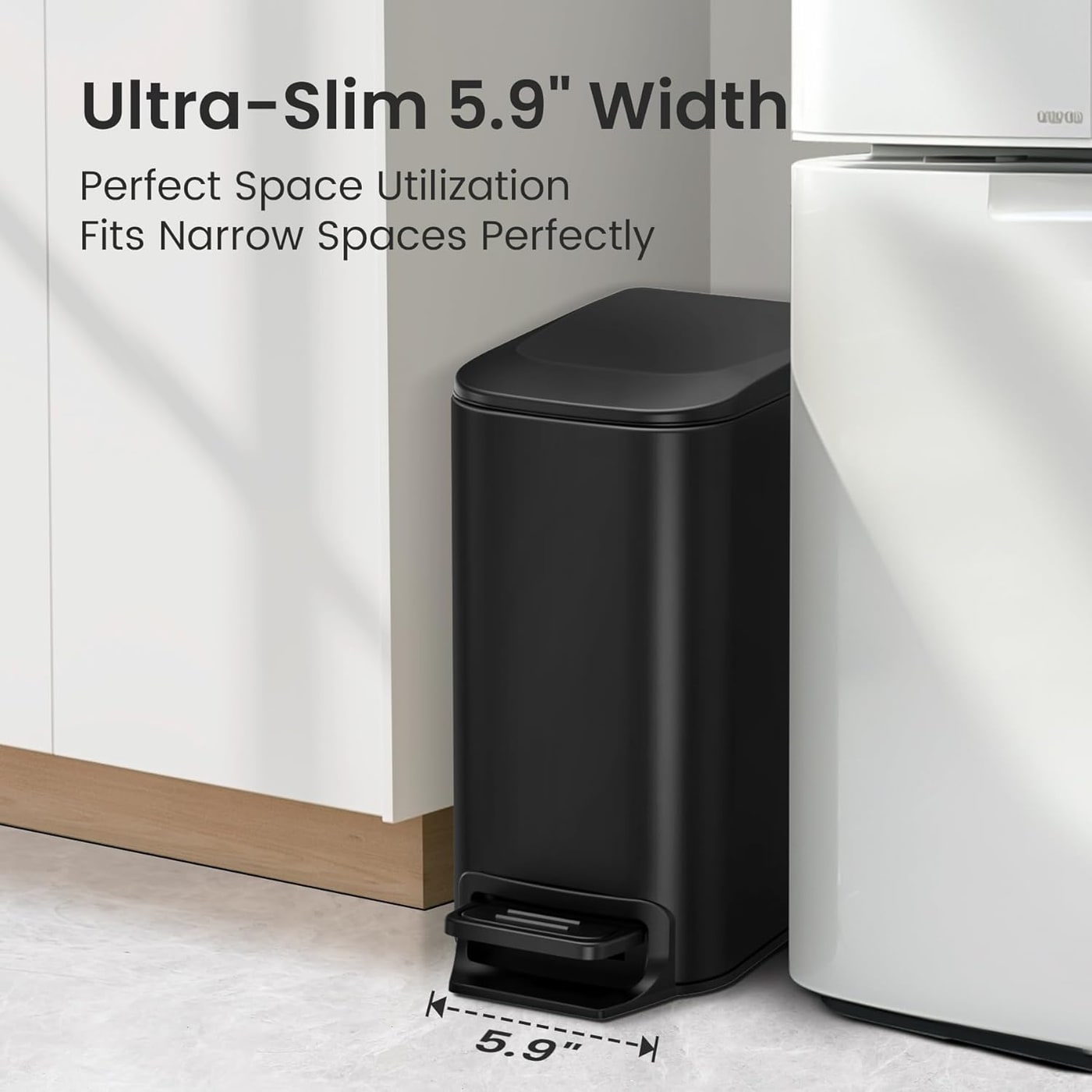 Slim 1.6-Gallon Step Trash Can with Soft-Close Lid - Photo 2