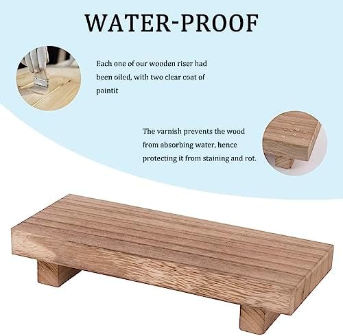 Small Wood Tray Pedestal Stand - Photo 4