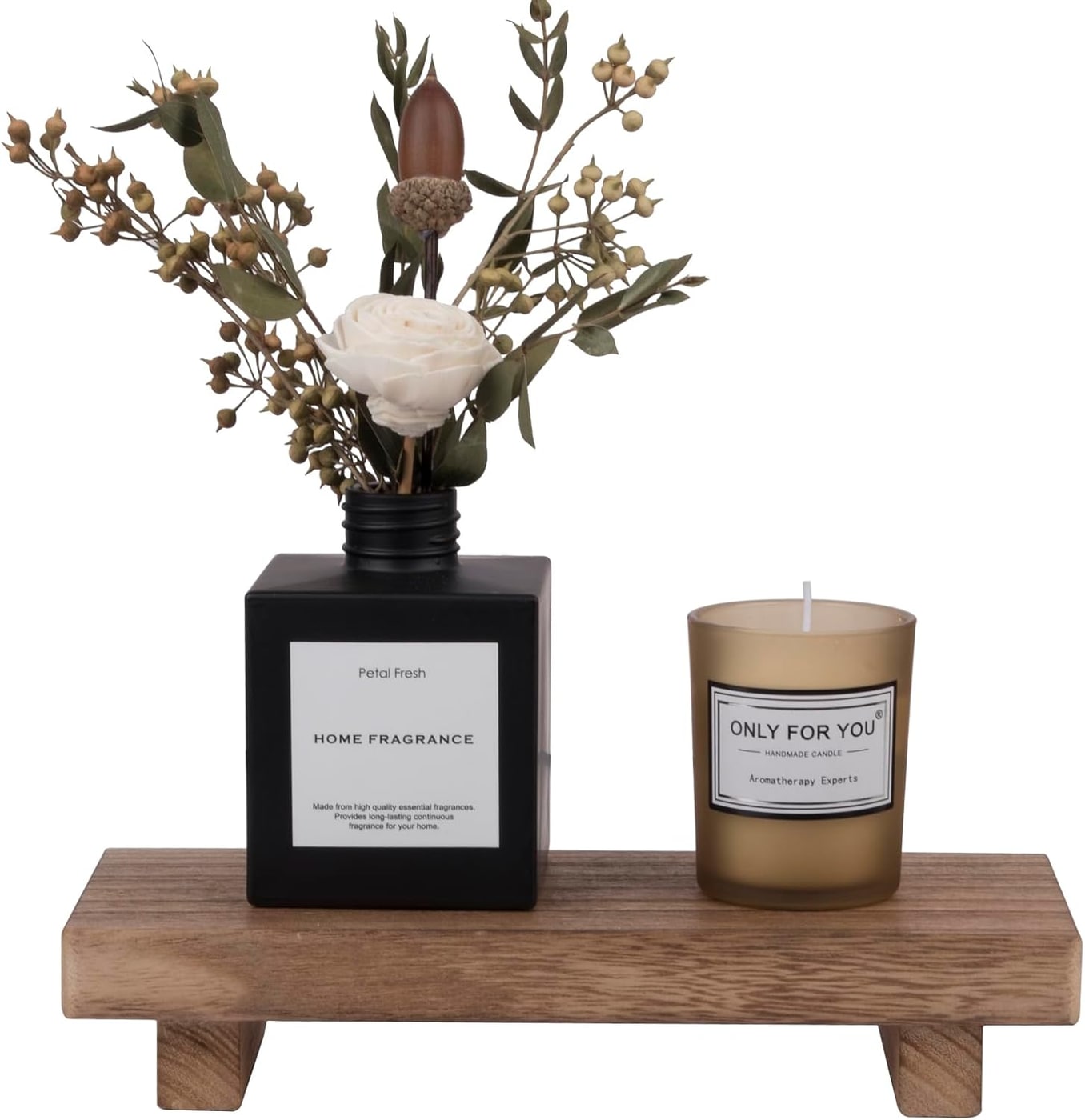 Small Wood Tray Pedestal Stand - Brown