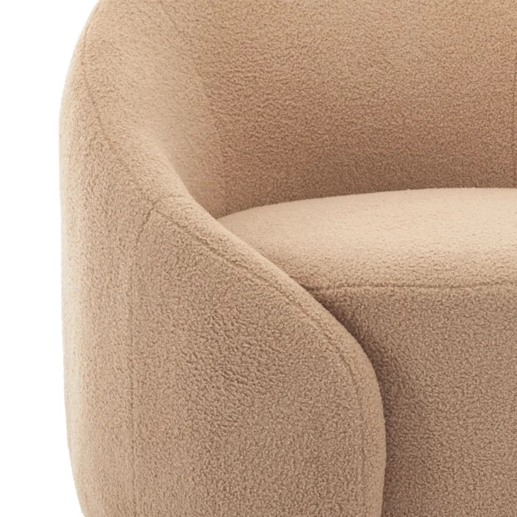 Teddy Fleece Swivel Barrel Accent Chairs, Set of 2 - Photo 4