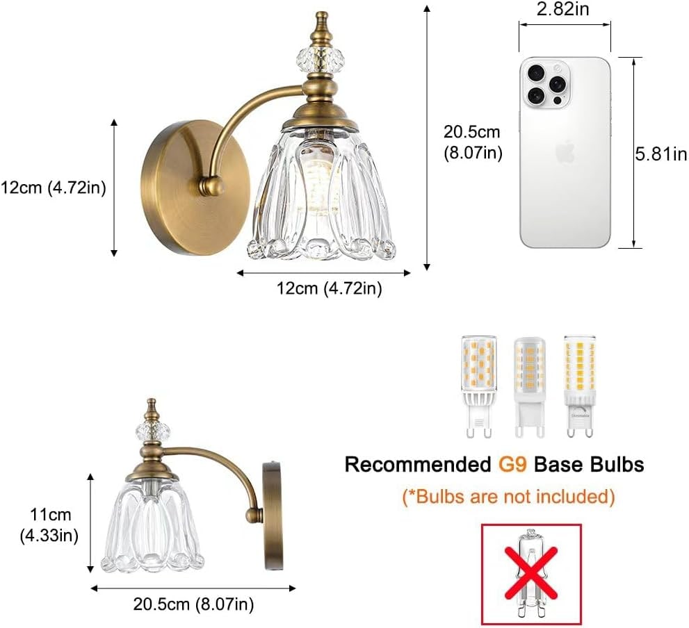 Vintage Brushed Brass Wall Sconce Pair - Photo 3