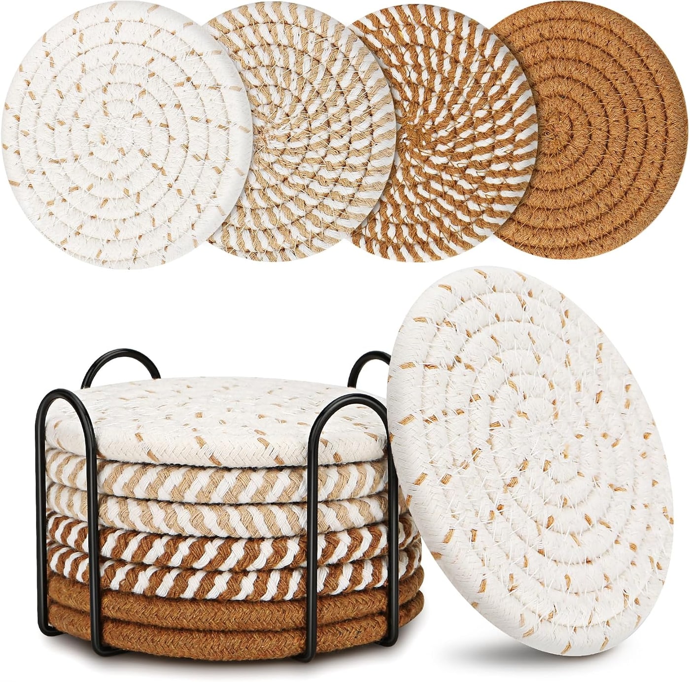 Woven Cotton Drink Coaster Set