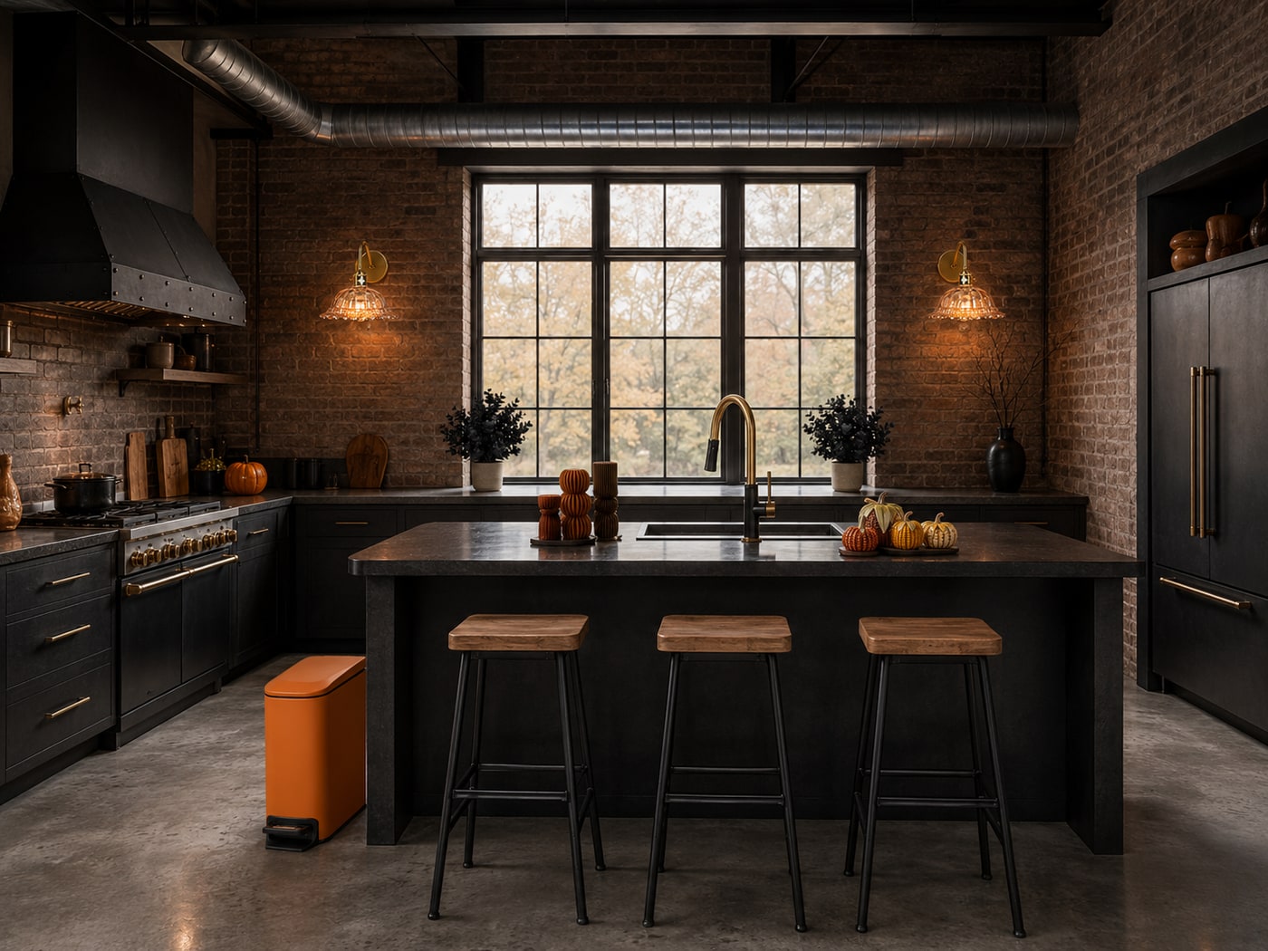 A Moody Halloween Kitchen with Gothic Charm and Glow