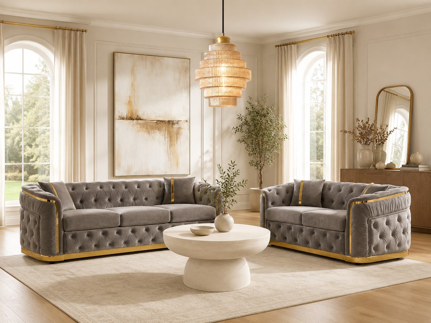 A Refined Contemporary Living Room with Quiet Luxury
