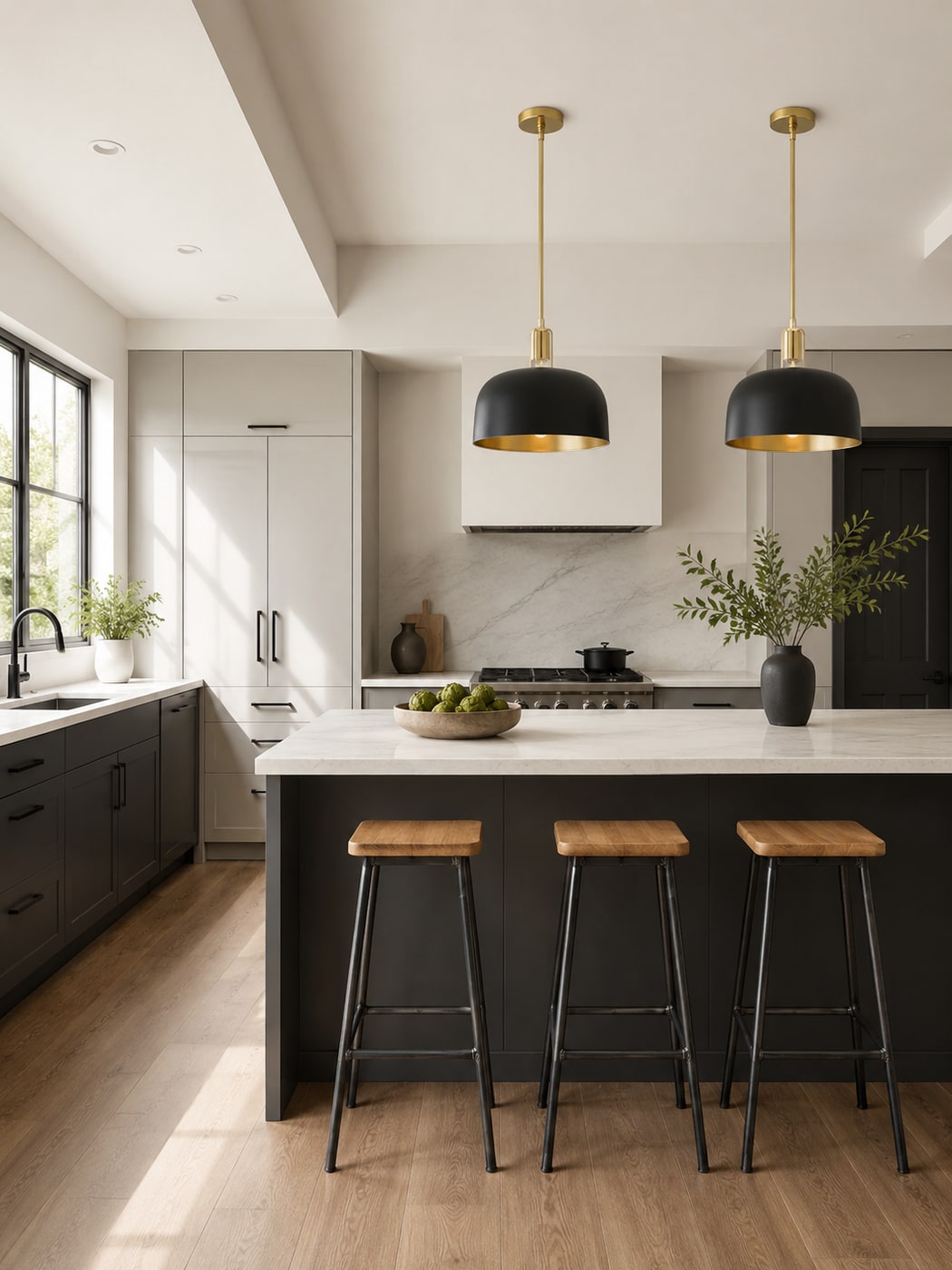 A Sleek Modern Minimalist Kitchen with Industrial Details