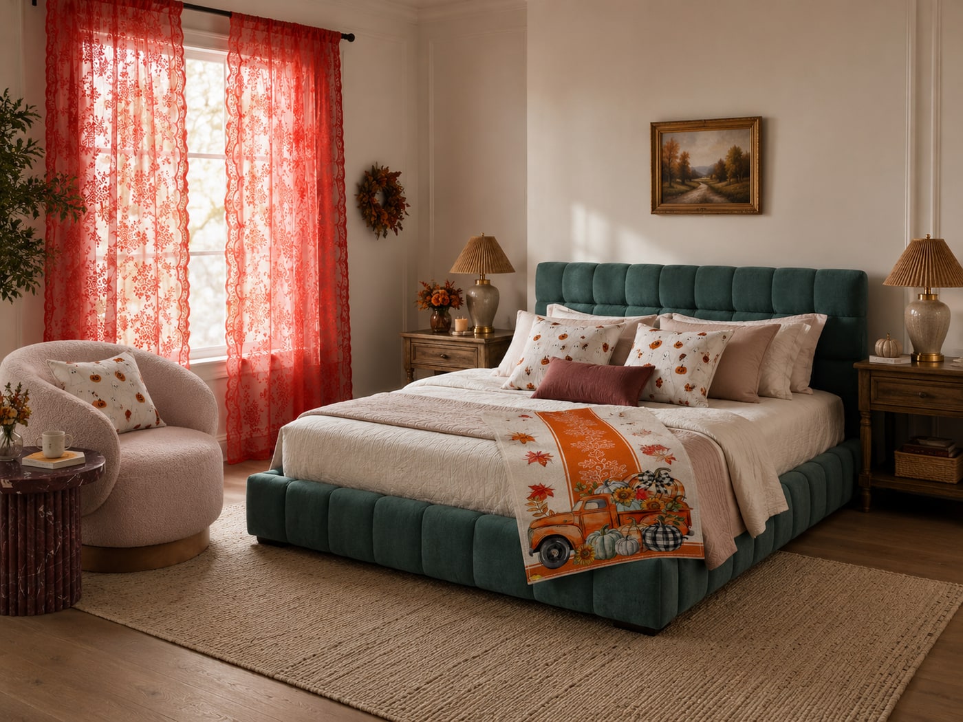 A Warm Eclectic Cottagecore Bedroom with Vintage Charm